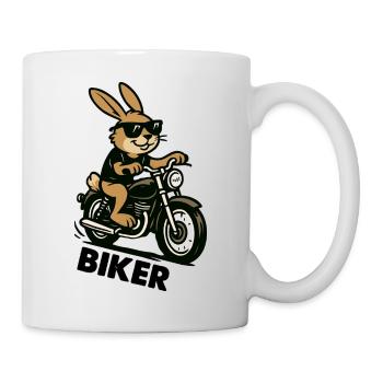 hase biker - Tasse - Weiß - Rechts
