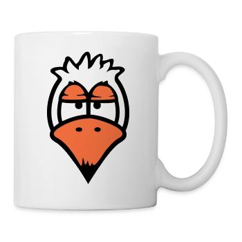 Bird looks funny, annoyed, tired, angry, frustrated - Mug - white - Right