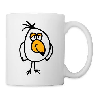 Wellensittich Papagei kleiner Spatz Vogel lächelt - Tasse - Weiß - Rechts
