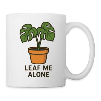 Leaf Me Alone – funny motif with monstera flowers - Mug - white - Right