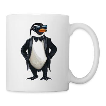Pinguin Tuxedo Smoking Anzug Sonnenbrille - Tasse - Weiß - Rechts