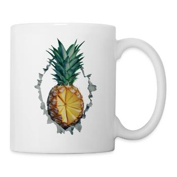 Ananas - Tasse - Weiß - Rechts