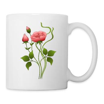 Blumen - Tasse - Weiß - Rechts