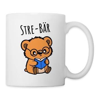 Der niedliche Bär ist ein Stre-Bär in der Schule - Tasse - Weiß - Rechts