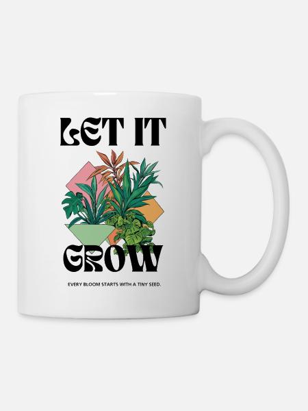 Let it grow - Pflanzen - Tasse - Weiß