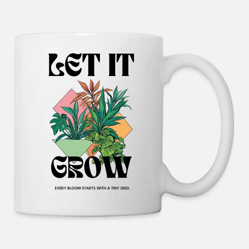 Let it grow - Pflanzen - Tasse - Weiß