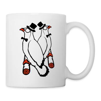 Sir Birds Team Hat Monocle Lunettes 2 Rich Friends - Mug blanc - blanc - Droite