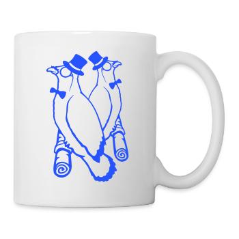 Sir Birds Team Hat Monocle Lunettes 2 Rich Friends - Mug blanc - blanc - Droite