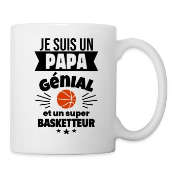 Papa génial & basketteur – idée fête des pères - Mug blanc - blanc - Droite