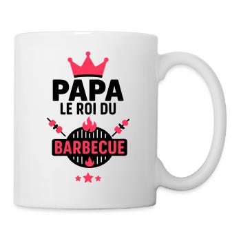 Papa le roi du barbecue, Fête des Pères, noël - Mug blanc - blanc - Droite