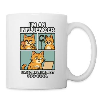 Influencer Cat - Zu cool für alles - Tasse - Weiß - Rechts