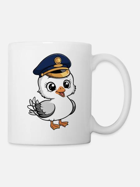 Möwe Kapitän - Tasse - Weiß