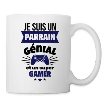 Parrain génial et super gamer Geek Gamer Gaming - Mug blanc - blanc - Droite