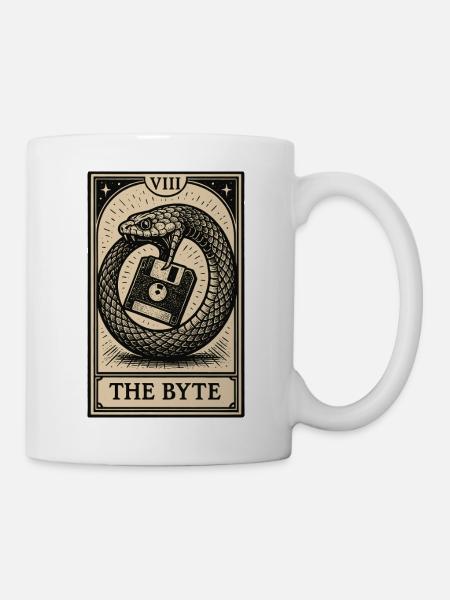 Tarot de thésaurisation des données – L’octet - Mug blanc - blanc