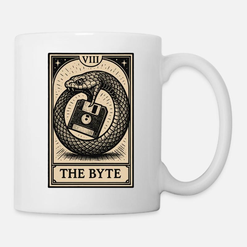 Data Hoarding Tarot – Das Byte - Tasse - Weiß