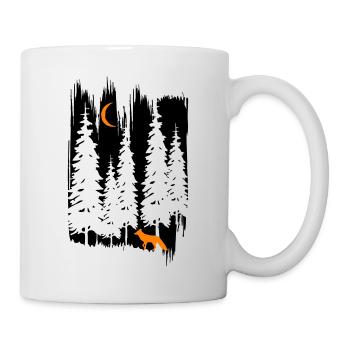 Fuchs im Wald bei Nacht - Tasse - Weiß - Rechts