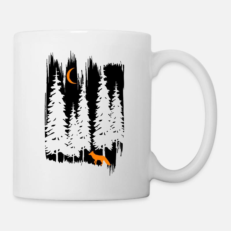 Fox in the forest at night - Mug - white