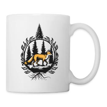 Fox roams through the woods - Mug - white - Right