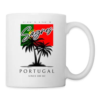 Sagres Palmen Flagge Reise Souvenir - Tasse - Weiß - Rechts