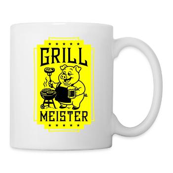 Grillmeister Ferkel Grillen - Tasse - Weiß - Rechts