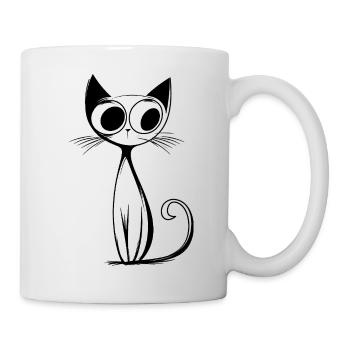 RetroCat Noir - Tasse - Weiß - Rechts