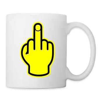 Middle Finger Hand Provocative - Mug - white - Right