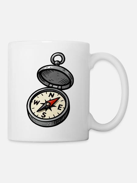 kompass - Tasse - Weiß