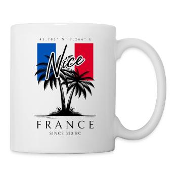 Nice France Palm Trees Flag Travel Souvenir - Mug - white - Right