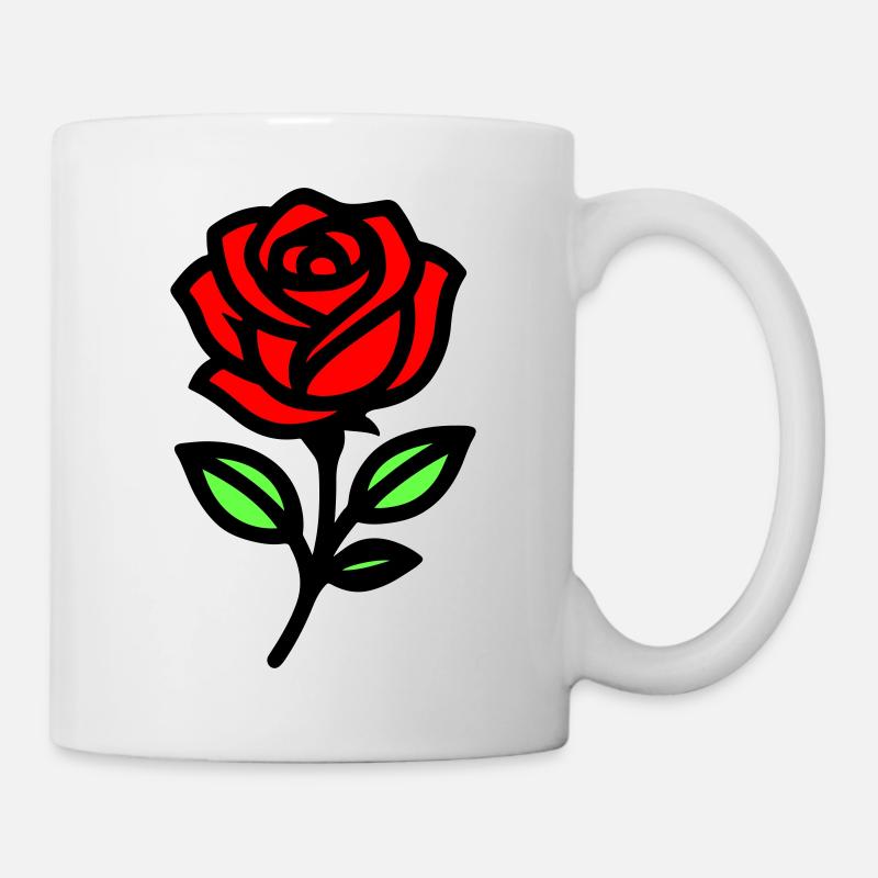 Rose Blume - Tasse - Weiß