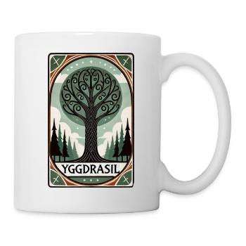 Yggdrasil Nordisches Tarotkarten-Design - Tasse - Weiß - Rechts