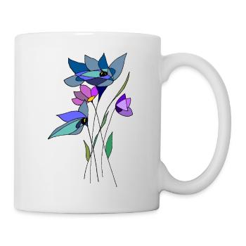 Blumen - Tasse - Weiß - Rechts
