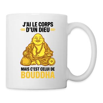 T-shirt humour Bouddha Corps d’un dieu - Mug blanc - blanc - Droite