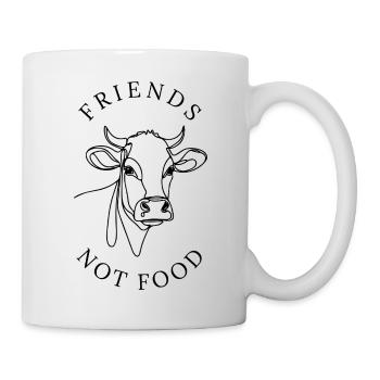 Friends Not Food - Chemise végétalienne d’amour animal de vache - Mug blanc - blanc - Droite