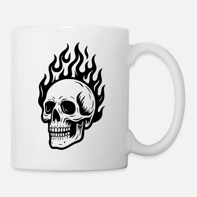 Skull ... on fire! - Mug - white
