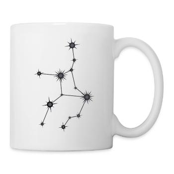 Vierge Étoile Constellation Signe du zodiaque Noir et Gris - Mug blanc - blanc - Droite