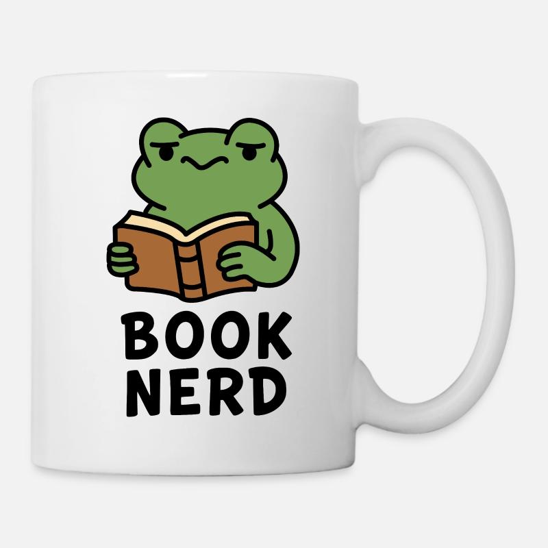 Wise Frog Lesebuch Drucken - Tasse - Weiß