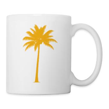 Sonnenpalme im Sonnenuntergang - Tasse - Weiß - Rechts