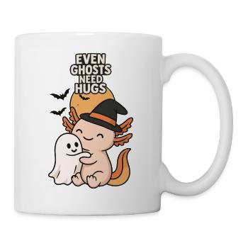 Halloween axolotl câlin avec fantôme - Mug blanc - blanc - Droite
