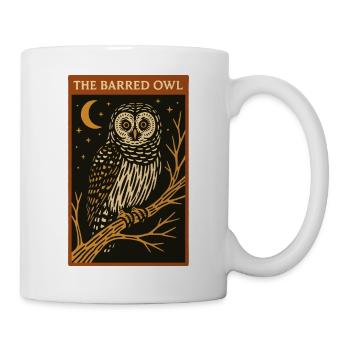 Nighttime Barred Owl Illustration - Mug - white - Right