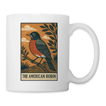 American Robin Nature Illustration - Mug - white - Right
