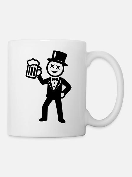 Bräutigam Junggesellenabschied Strichmännchen - Tasse - Weiß