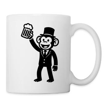Affe Bachelor Party Bier - Tasse - Weiß - Rechts