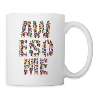 Awesome Crowd of Diverse Characters Typography - Mug - white - Right