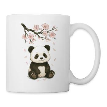 Panda, Panda Ours, Japonais, Cerisier en fleurs - Mug blanc - blanc - Droite