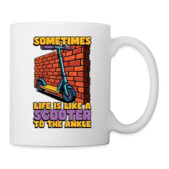 Scooter Sometimes Life Is Like Electric Scooter - Mug - white - Right