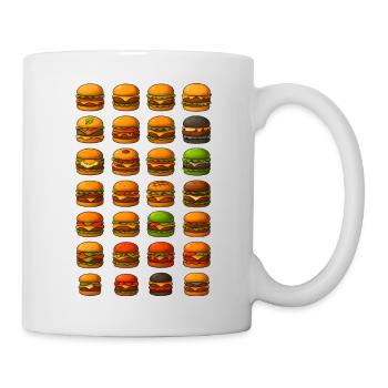 Diverse burger designs for food lovers - Mug - white - Right