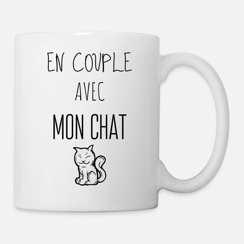 in a relationship with my cat - Mug - white