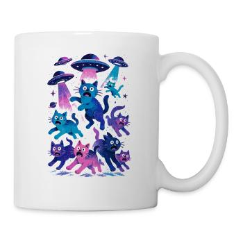 Alien Ufos Ufo Cat Cats Beam Sci-Fi Gift - Mug - white - Right