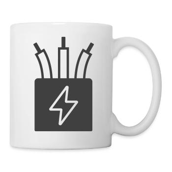 Electric Cable Power Icon Logo - Mug - white - Right