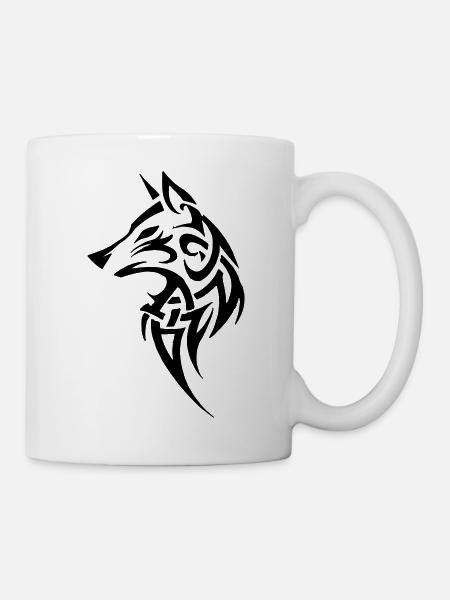 Wolf Tribal - Tasse - Weiß